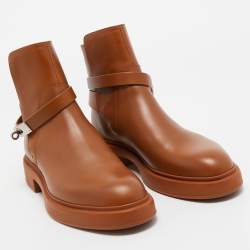 Hermes Brown Leather Neo Ankle Boots Size 40