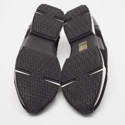 Pre Owned Hermès Black Leather and Fabric Oxygene Sneakers Size 40.5