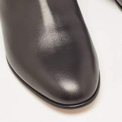 Pre Owned Hermes Black Leather Neo Ankle Boots Size 37