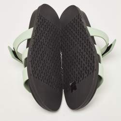 Pre Owned Hermes Mint Green Leather Chypre Sandals Size 39