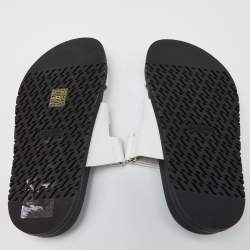 Hermes White/Black Leather Chypre Sandals Size 36