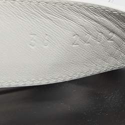 Hermes White/Black Leather Chypre Sandals Size 36