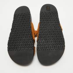 مملوكة مسبقًا Hermès Brown Suede Chypre Sandals Size 38