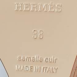 Hermes Brown Leather Legend Wedge Sandals Size 38