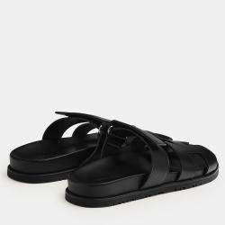 Hermes Black Rubber Chypre sandal 36