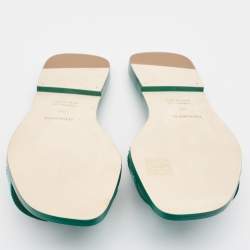Hermès Green Lizard Oran Flat Slides Size 38