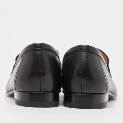 Pre Owned Hermès Black Leather Paris Loafers Size 41
