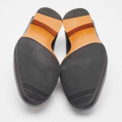 Pre Owned Hermès Black Leather Paris Loafers Size 41