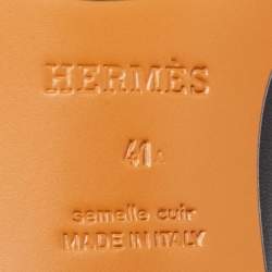 Pre Owned Hermès Black Leather Paris Loafers Size 41