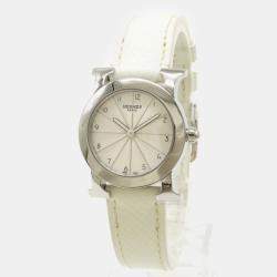 Hermes Silver Stainless Steel Heure H HR1.210 Quartz Women's Wristwatch 25 mm
