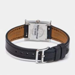 Hermes White Stainless Steel Leather Mini Heure H W055629WW00 Women's Wristwatch 21 mm