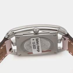 Hermès Mother of Pearl Diamond Sapphires Stainless Steel Calfskin Cape Cod W052160WW00 Women's Wristwatch 23 mm