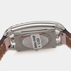 Hermès Mother of Pearl Diamond Sapphires Stainless Steel Calfskin Cape Cod W052160WW00 Women's Wristwatch 23 mm
