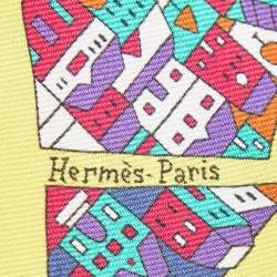 Hermes Yellow Rive Droite Rive Gauche Silk Twilly