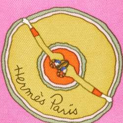 Hermès Pink Belles du Mexique Silk Twilly