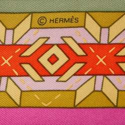 Hermès Pink Belles du Mexique Silk Twilly