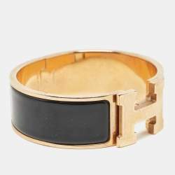 Hermes Clic Clac H Enamel Gold Plated Bracelet