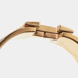 Hermes Clic Clac H Enamel Gold Plated Bracelet