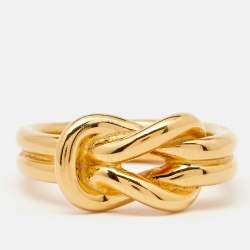 Pre Owned Hermes Gold Tone Scarf Ring