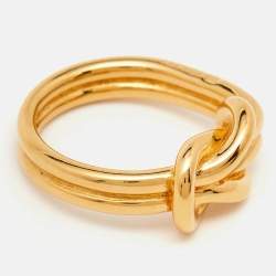 Pre Owned Hermes Gold Tone Scarf Ring