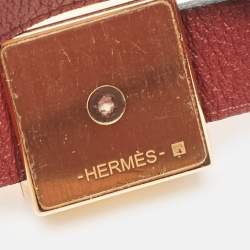 Hermes Medor Infini Leather Gold Tone Double Tour Bracelet