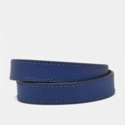 مملوكة مسبقًا Hermes Kelly Leather Palladium Plated  Double Tour Bracelet