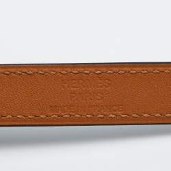 مملوكة مسبقًا Hermes Kelly Leather Palladium Plated  Double Tour Bracelet