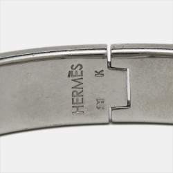Hermes Clic H Black Enamel Palladium Plated Bracelet