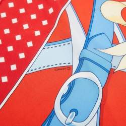 Hermès Red Silk La Promenade Du Matin Giant Pointe Triangle Scarf