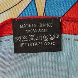Hermès Red Silk La Promenade Du Matin Giant Pointe Triangle Scarf