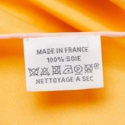 Pre Owned Hermès Orange Silk Twill Aloha Rectangle Stole