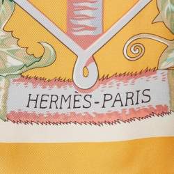 Pre Owned Hermès Orange Silk Twill Aloha Rectangle Stole