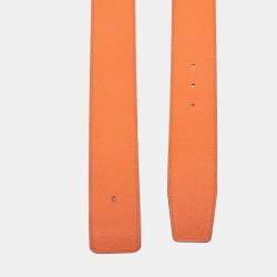 Hermes Feu/Noir Epsom Leather Reversible Belt Strap 95 CM