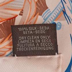 Hermès Pink Printed Silk Danse Pacifique Square Scarf