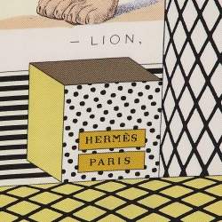 Pre Owned Hermès Yellow/Black Printed Silk Grand Theatre Nouveau Scarf