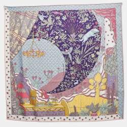 Hermès Blue/Violet Printed Silk Le Premier Chant Scarf