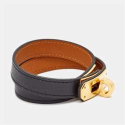 Hermes Kelly Leather Gold Plated Bracelet