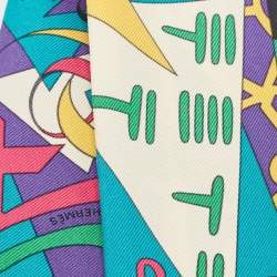 Hermès Multicolor Printed Silk Le Nombre d'Or Silk Twilly 