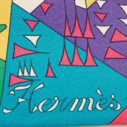 Hermès Multicolor Printed Silk Le Nombre d'Or Silk Twilly 