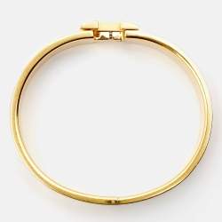 Pre Owned Hermes Clic H Enamel Gold Plated Bracelet