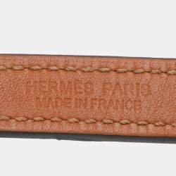Pre Owned Hermès Black Leather Rivale Double Tour Bracelet XS
