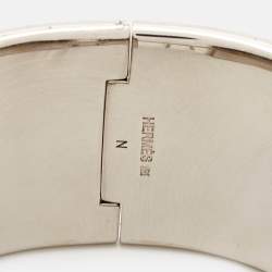 Hermès  Clic Clac H  Enamel Palladium Plated Extra Wide Bracelet