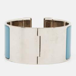 Hermès  Clic Clac H  Enamel Palladium Plated Extra Wide Bracelet