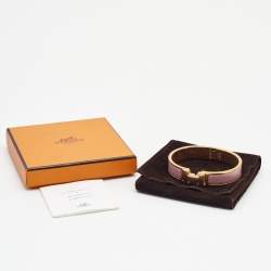 Pre Owned Hermès Clic H Enamel Gold Plated Bracelet
