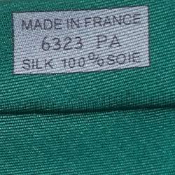 Hermes Green/Grey Printed Silk Classic Tie