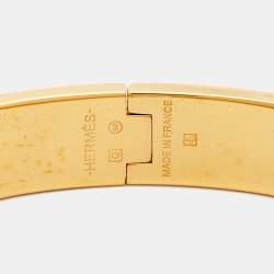 مملوكة مسبقًا Hermès Clic H Yellow Enamel Gold Plated Bracelet