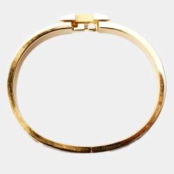 مملوكة مسبقًا Hermès Clic H Yellow Enamel Gold Plated Bracelet