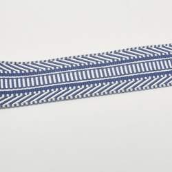 Pre Owned Hermes Ecru/Bleu Brighton/Gold Toile and Swift Leather Sangle Cavale Bag Strap