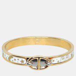 Pre Owned  Hermes Gold Metal Mini Clic Chaine D'Ancre Gloria Soli Bracelet