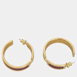 Pre Owned Hermes Gold Metal Olympe Earrings